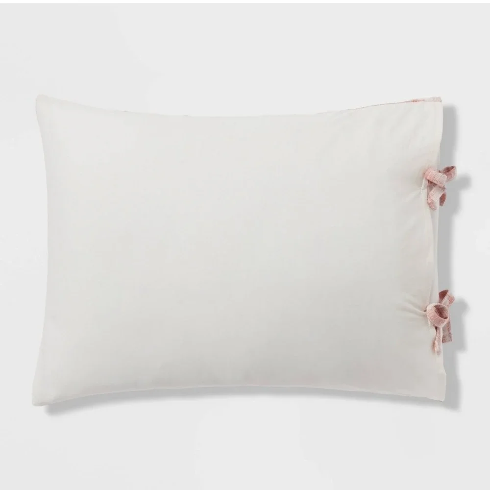 New‎ Threshold Yarn Dye Ikat Duvet Cover and Sham Set 100% Cotton Mauve King